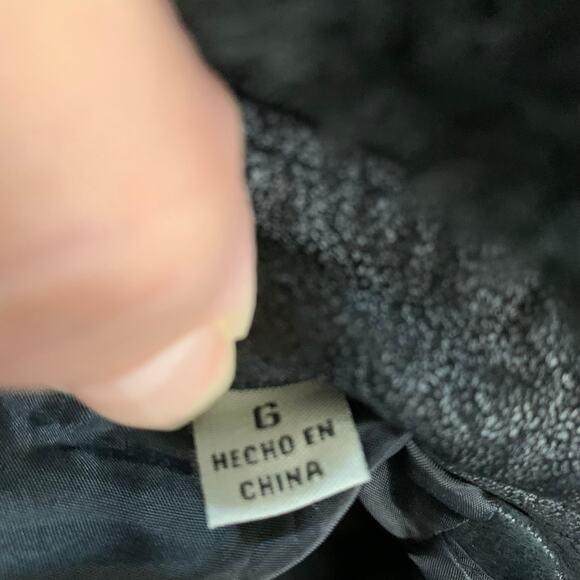 Vintage Levi’s Black Genuine Nubuck Leather Faux Fur Moto Jacket Size L Biker - Picture 2 of 14